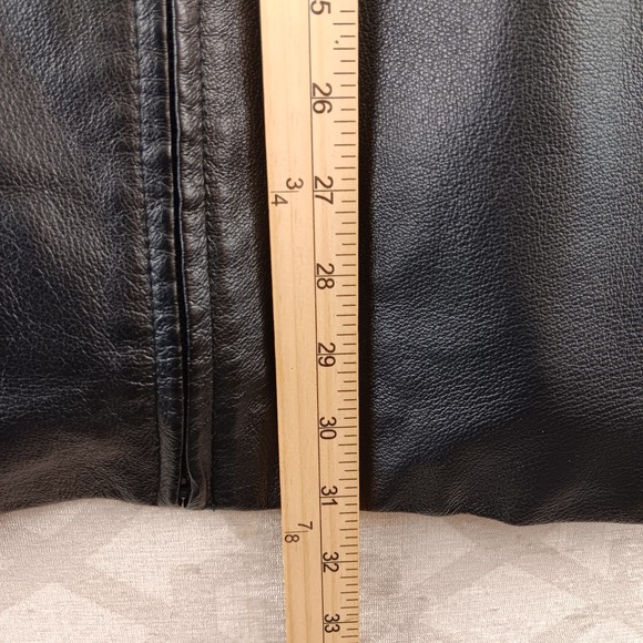 Worthington Women's Black Genuine Leather Zip Front Jacket XL Classic Style - Picture 4 of 9